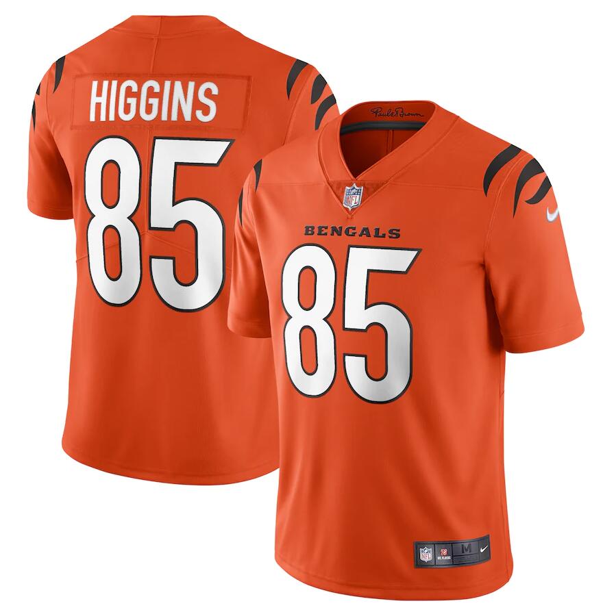 Men Cincinnati Bengals #85 Tee Higgins Nike Orange Alternate Vapor Limited NFL Jersey